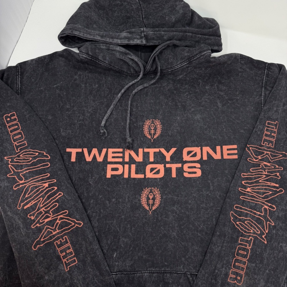 Twenty One Pilots Bandito Tour Hoodie Small Charcoal Grey Acid Wash Graphic 2018
